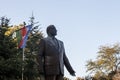 Statue of heydar Aliyev in a park of Belgrade.