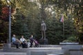 Statue of heydar Aliyev in a park of Belgrade.