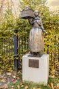 ZYWIEC, POLAND - OCTOBER 23, 2016: Statue of highlander in city park