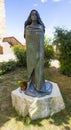 Statue of Hildegard von Bingen in the garden of St. Hildegard Abbey near RÃÂ¼desheim. Bishopric of Limburg, Hesse, Germany, Europe