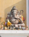 Statue of the hinduist god Ganesha in public temple in Thailand, Ganesha God is elephant God in Hindu religion. Royalty Free Stock Photo