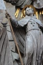 statue of a holy character or a clergyman behind the cathedral in vienna (austria)