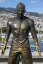 Statue in honor of Cristiano Ronaldo in front of the CR7 museum, Funchal, Madeira island.