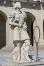 statue in honor of Pero da CovilhÃÂ£, who traveled by Vasco da Gama in India. Royalty Free Stock Photo