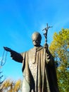 Statue in honor of the Saint Pope John Paul II, Kamenets-Podolsky, Ukraine Royalty Free Stock Photo