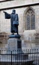 The statue of Honterus in Brasov, Romania, near the Black Church Royalty Free Stock Photo