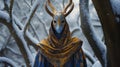 Eerily Realistic Trollhunter In Gold And Azure Monks Robes