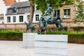 Statue of horse and rider in Bruges Royalty Free Stock Photo