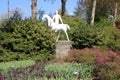Statue Of A Horse And Rider, Keukenhof Gardens Royalty Free Stock Photo