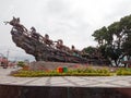 This statue with 13 horses is one of the city icons in Boyolali, Central Java, Indonesia.