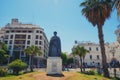 Statue of Ibn Khaldoun on Independence Square in Tunis. Monument Arab Muslim philosopher, historian, social thinker - Tunis,