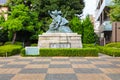 Statue of Ichikawa Danjuro IX as Kamakura Gongoro in the kabuki play Shibaraku famous actor of Sensoji temple the famous temple in Royalty Free Stock Photo