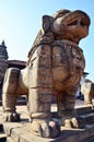 Statue image Lion guarding at Bhaktapur Durbar Square Royalty Free Stock Photo