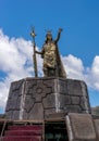 Statue of Inca Emperor Pachacutec  in the Plaza De Armas in Cusco, Peru. Royalty Free Stock Photo