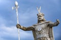 A statue of Inca Pachacutec. Vilcashuaman, Ayacucho, Peru