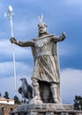 A statue of Inca Pachacutec. Vilcashuaman, Ayacucho, Peru