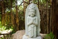 Statue of indhuism and buddhism prayer near banyan tree