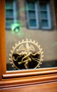 Statue of Indian Hindu God Shiva Nataraja dancing on the door entrance Royalty Free Stock Photo