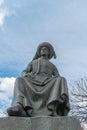 Statue of Infante Dom Henrique Prince Henry in the town square with town buildings to the rear, Lagos, Algarve, Portugal