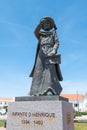 Statue of Infante Henrique in the tourist town of Sagres in the Algarve, Portugal in the summer of 2022