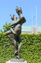 Statue inside park of Rijksmuseum in Amsterdam