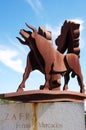 Statue of iron bull in Zafra, Extremadura