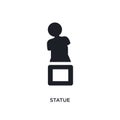 statue isolated icon. simple element illustration from museum concept icons. statue editable logo sign symbol design on white Royalty Free Stock Photo