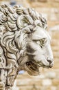 Statue of the Italian Florentine Renaissance: lions defending freedom Royalty Free Stock Photo