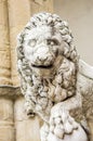 Statue of the Italian Florentine Renaissance: lions defending freedom Royalty Free Stock Photo