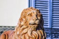 Statue of the Italian Florentine Renaissance: lions defending freedom Royalty Free Stock Photo