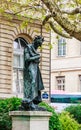 Statue of Italian poet Dante Alighieri, by Jean-Paul Aube, 1882, Place Marcellin Berthelot, Paris, France Royalty Free Stock Photo