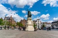 Statue of Jacob van Artevelde at the Vrijdagmarkt square in Ghent, Belgium