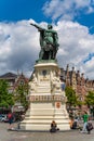 Statue of Jacob van Artevelde at the Vrijdagmarkt square in Ghent, Belgium