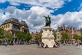 Statue of Jacob van Artevelde at the Vrijdagmarkt square in Ghent, Belgium
