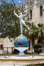 Statue of Jai Alai Player in Front of Former Arena in Tijuana, Mexico