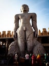 Statue of Jain god in sacred temple.