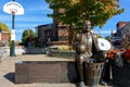 Statue of James Naismith, inventor of basketball, in his hometown of Almonte, Canada Royalty Free Stock Photo
