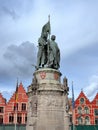 Statue of Jan Breydel and Pieter De Coninck Royalty Free Stock Photo