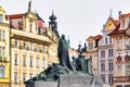 Statue of Jan Hus on the Old Town Square in Prague Royalty Free Stock Photo