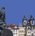 Statue of Jan Hus in Old Town Square, Prague Royalty Free Stock Photo