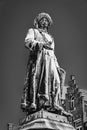 The Statue of Jan Van Eyck in Bruges, Belgium Royalty Free Stock Photo