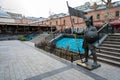 Istanbul, Turkey -2022 The view of janissary statue