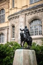 Statue of Janos Hunyadi by the Vajdahunyad castle Royalty Free Stock Photo