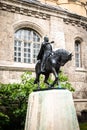 Statue of Janos Hunyadi by the Vajdahunyad castle Royalty Free Stock Photo