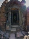 Statue of Jayavarman VII at Phimai historical park. Royalty Free Stock Photo
