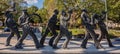 Statue of Jazz Band Marches Along