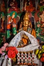 Statue of Je Tsongkhapa, founder of the Gelugpa school in Likir Gompa (Tibetan Buddhist monastery). Ladakh Royalty Free Stock Photo