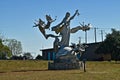 Statue of Jesus and Angels Display along Weatherford, Texas Highway.