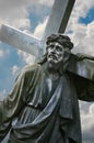 A statue of Jesus carrying the cross Royalty Free Stock Photo