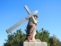 Statue of Jesus Christ carrying cross Royalty Free Stock Photo